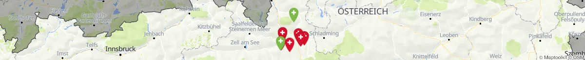 Kartenansicht für Apotheken-Notdienste in der Nähe von Eben im Pongau (Sankt Johann im Pongau, Salzburg)